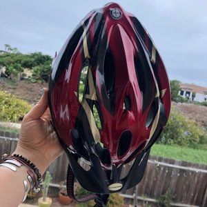 Schwinn red bike helmet with visor